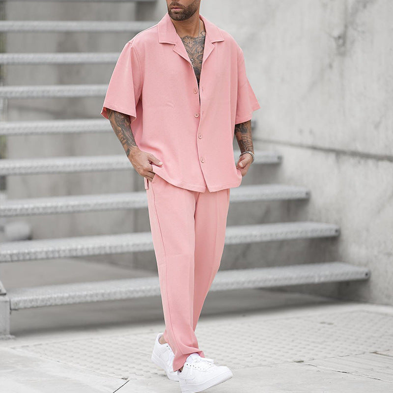 Aule Simple Pink Two-piece Set