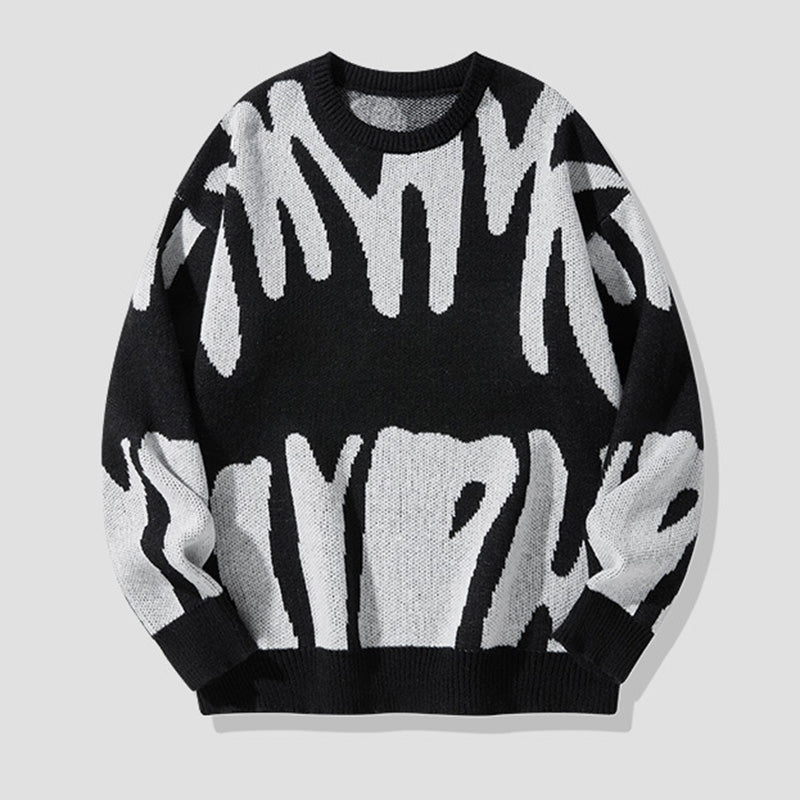 Aule Colorblock Letter Sweater