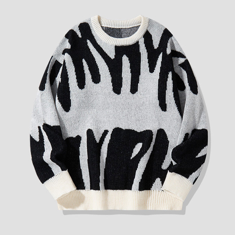 Aule Colorblock Letter Sweater
