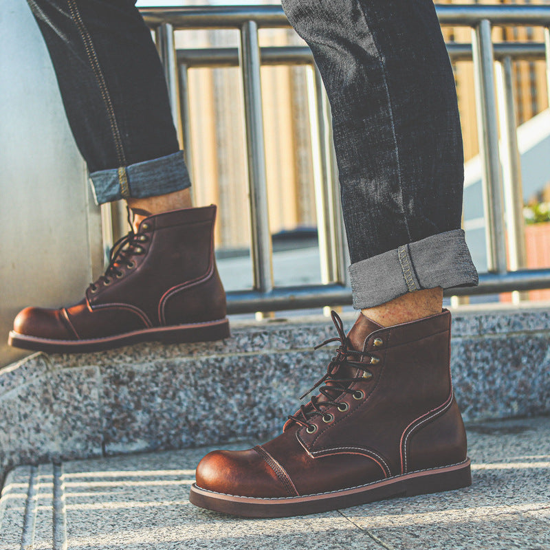 Aule Retro Leather Men Boots
