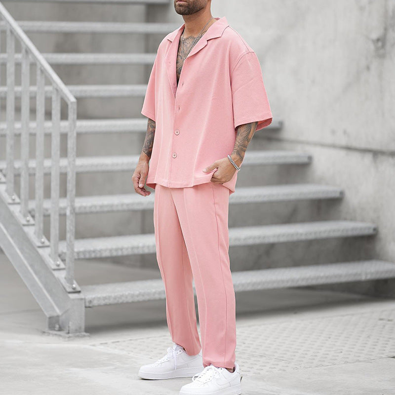 Aule Simple Pink Two-piece Set