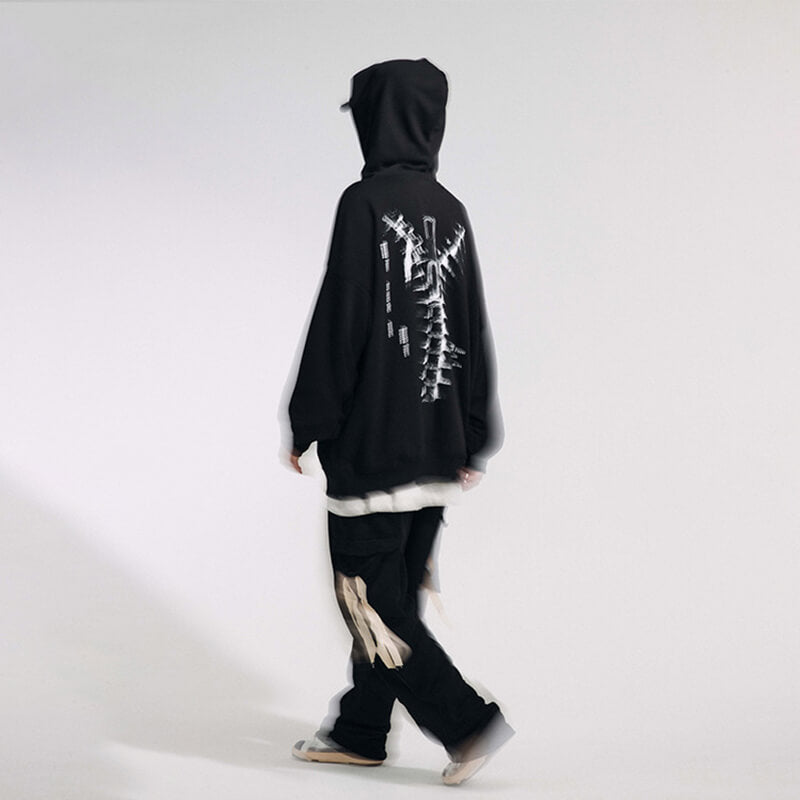 Aule Skeleton Print Hoodies