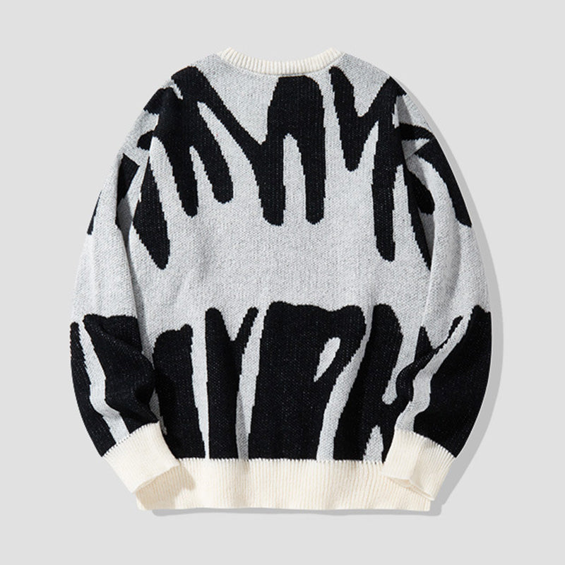 Aule Colorblock Letter Sweater