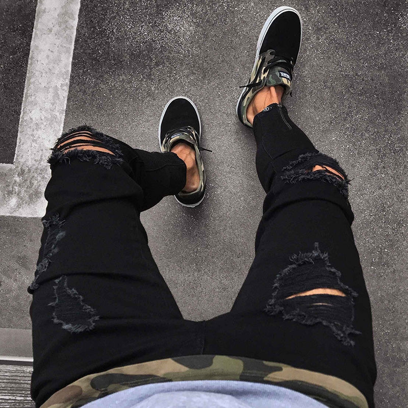 Aule Ripped Zip Jeans
