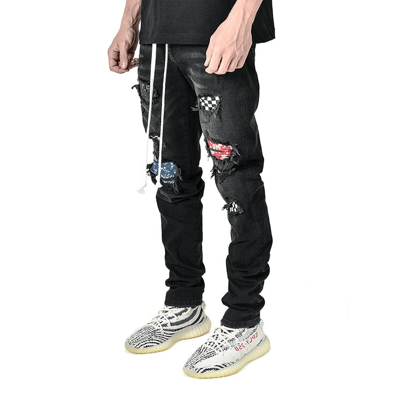 Aule Patch Ripped Jeans