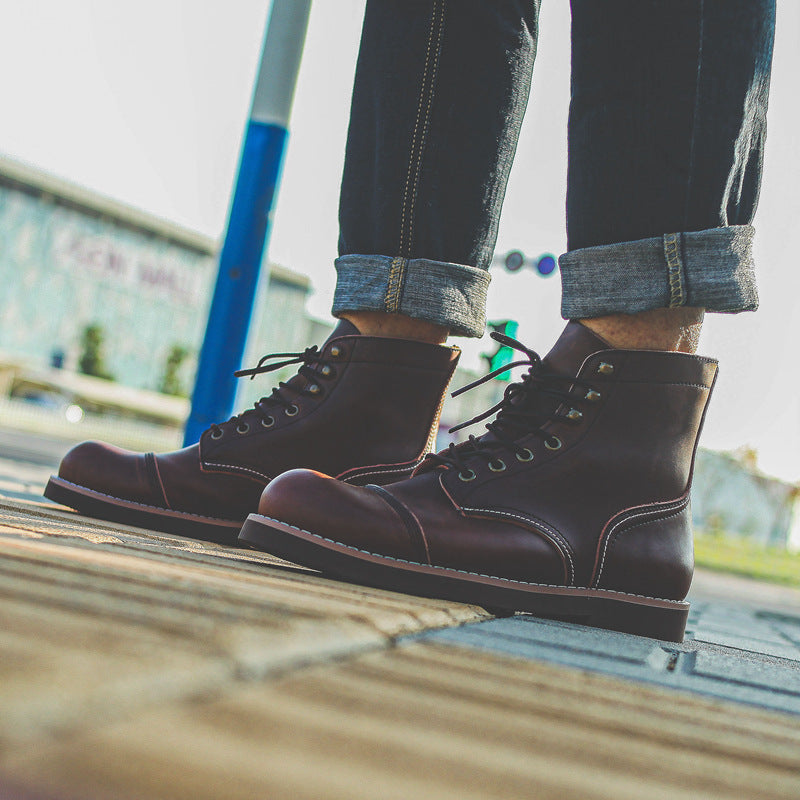 Aule Retro Leather Men Boots