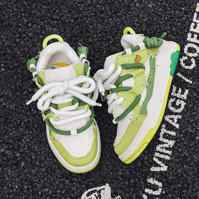 Aule Mint Distressed Sneakers