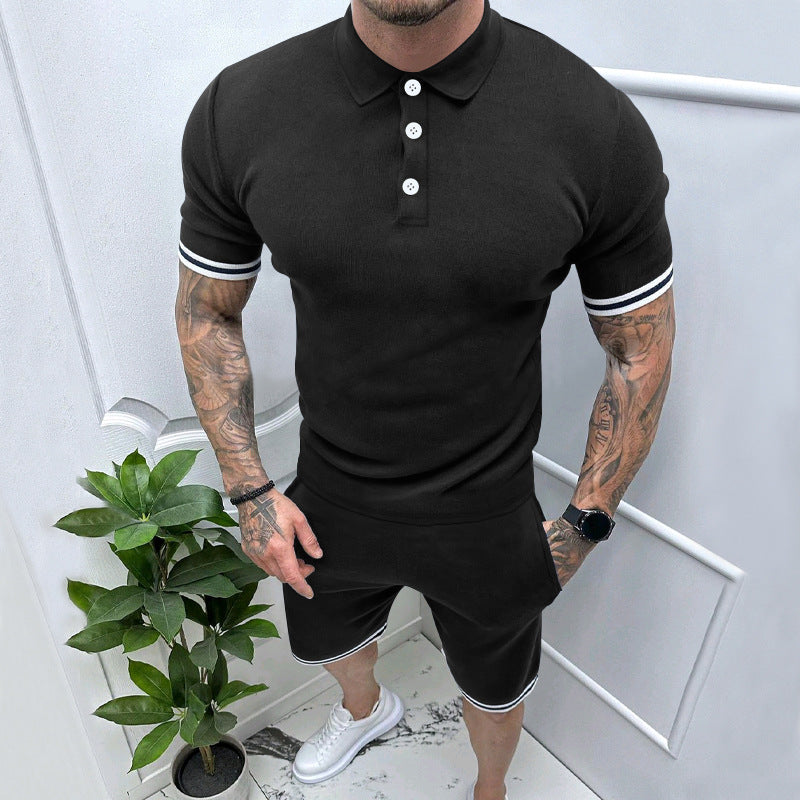 Aule Stripe Trim Polo Set