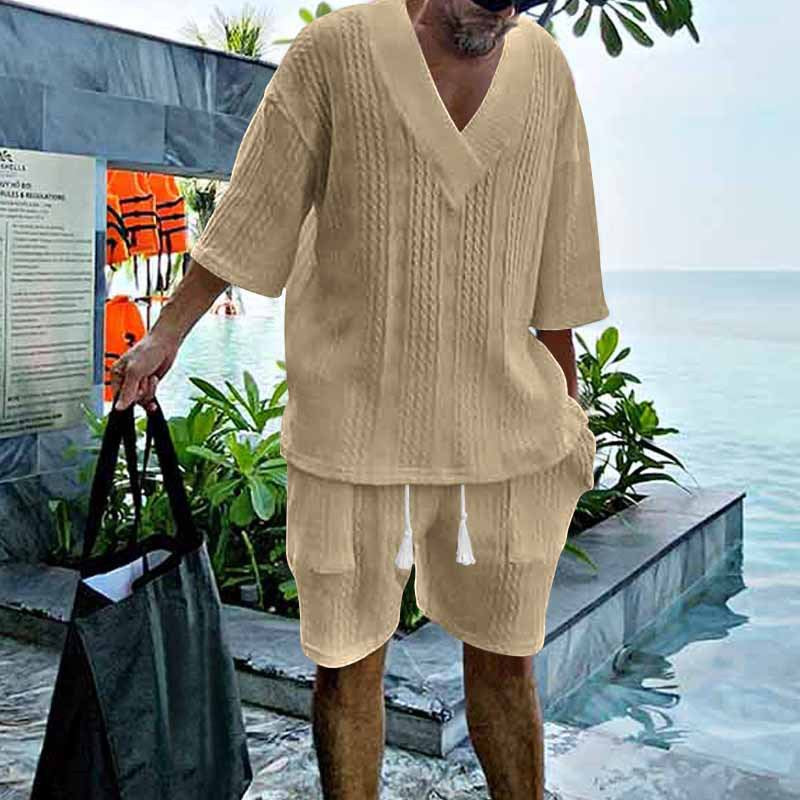 Aule Cable Knit V-neck Set