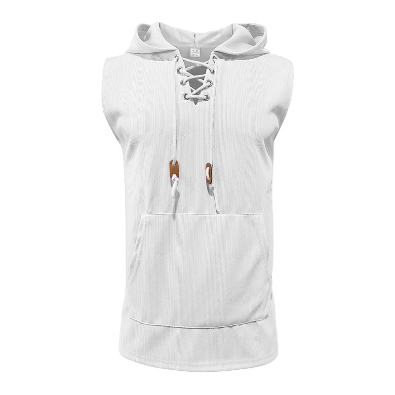 Aule Lace Up Hooded Tank