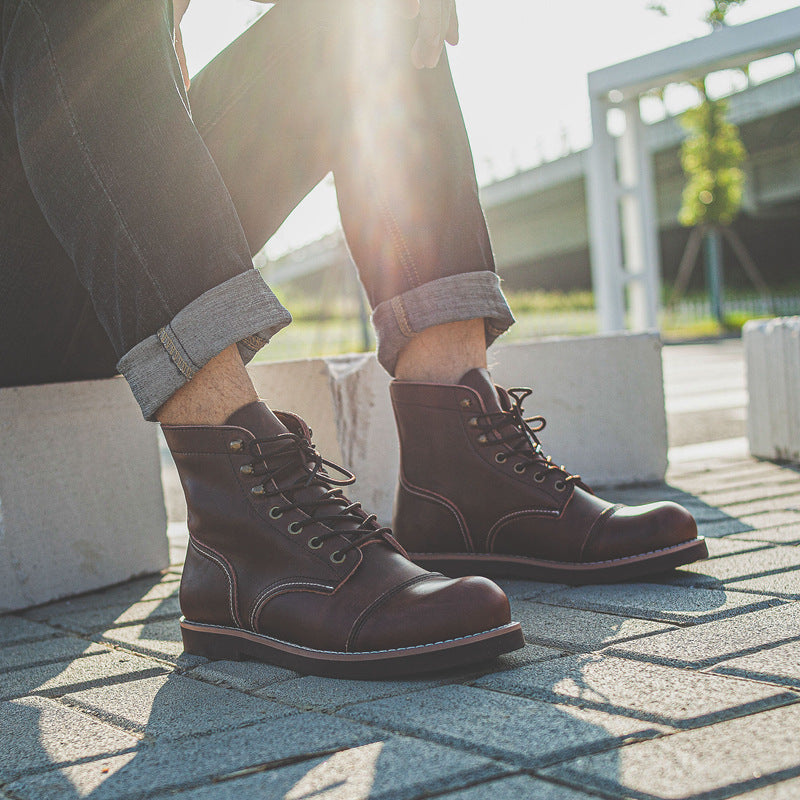 Aule Retro Leather Men Boots