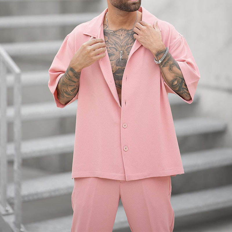 Aule Simple Pink Two-piece Set