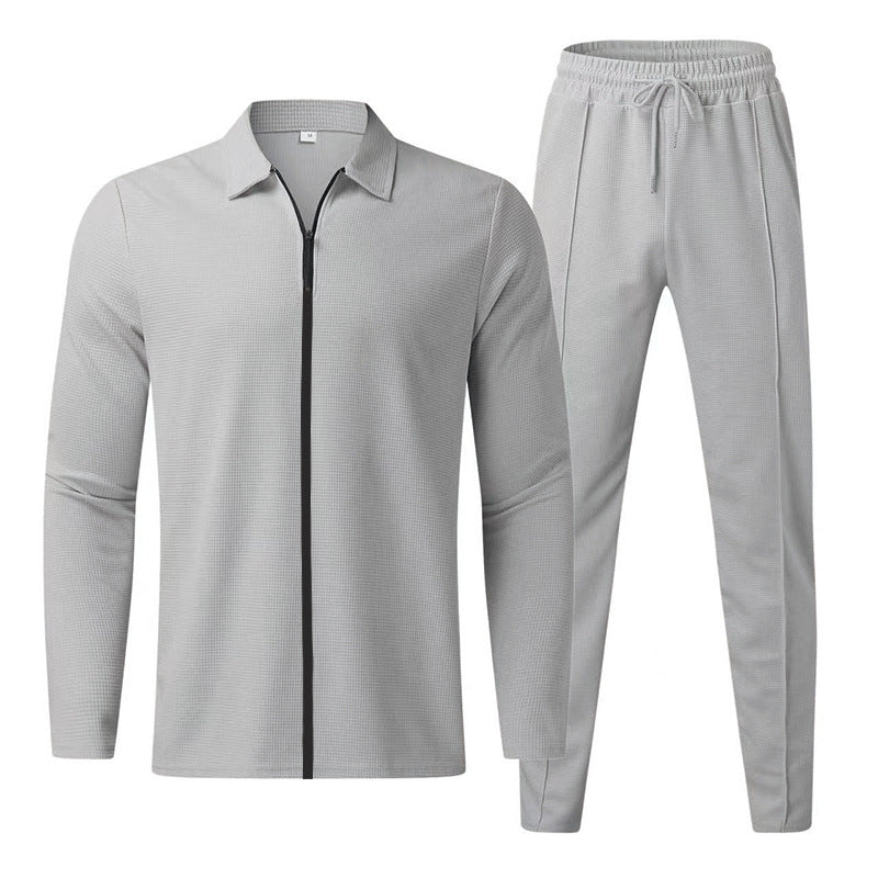 Aule Waffle Zip Up Shirt Set