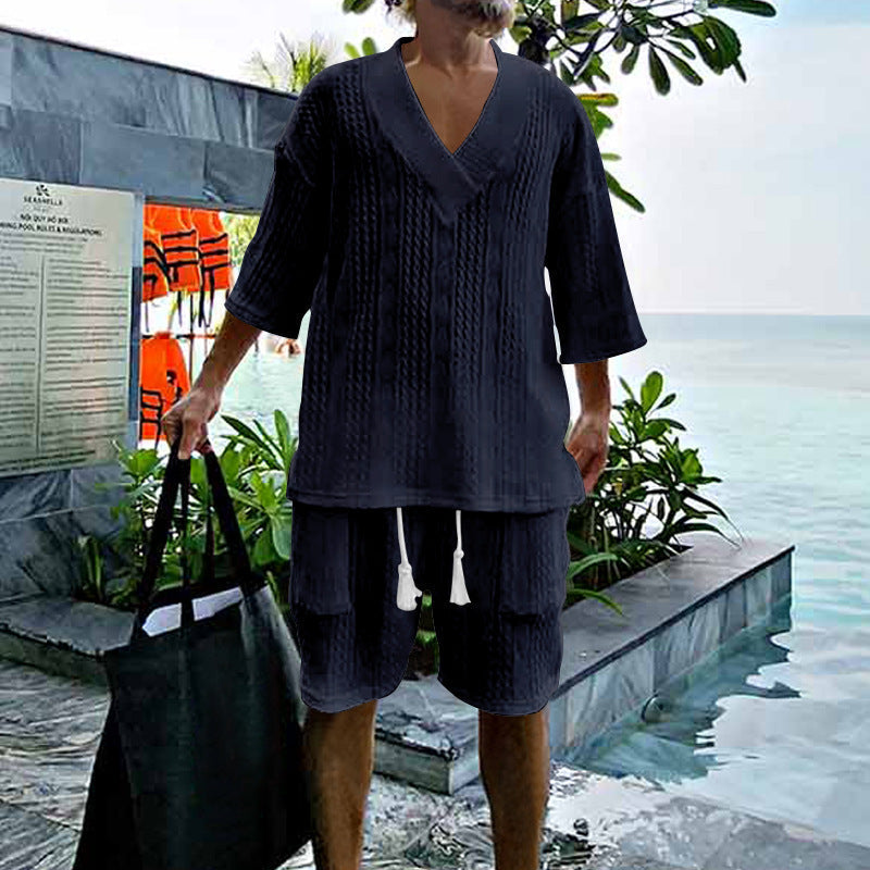 Aule Cable Knit V-neck Set