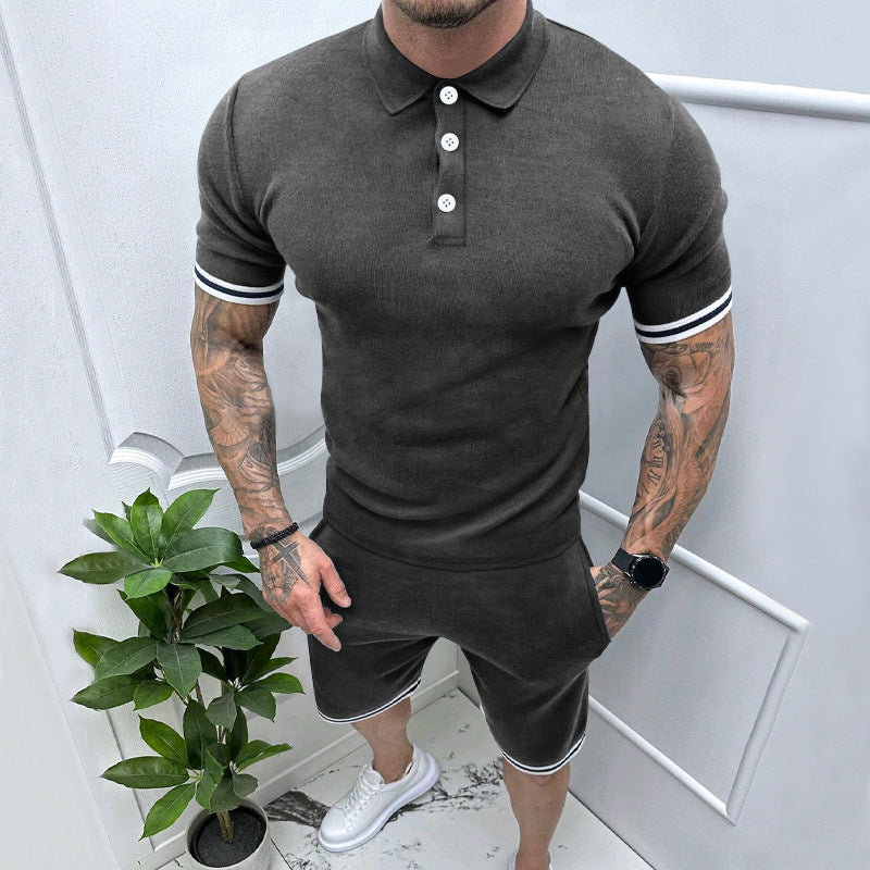 Aule Stripe Trim Polo Set