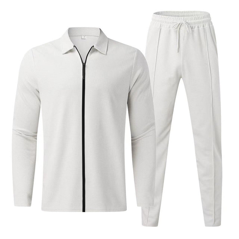 Aule Waffle Zip Up Shirt Set