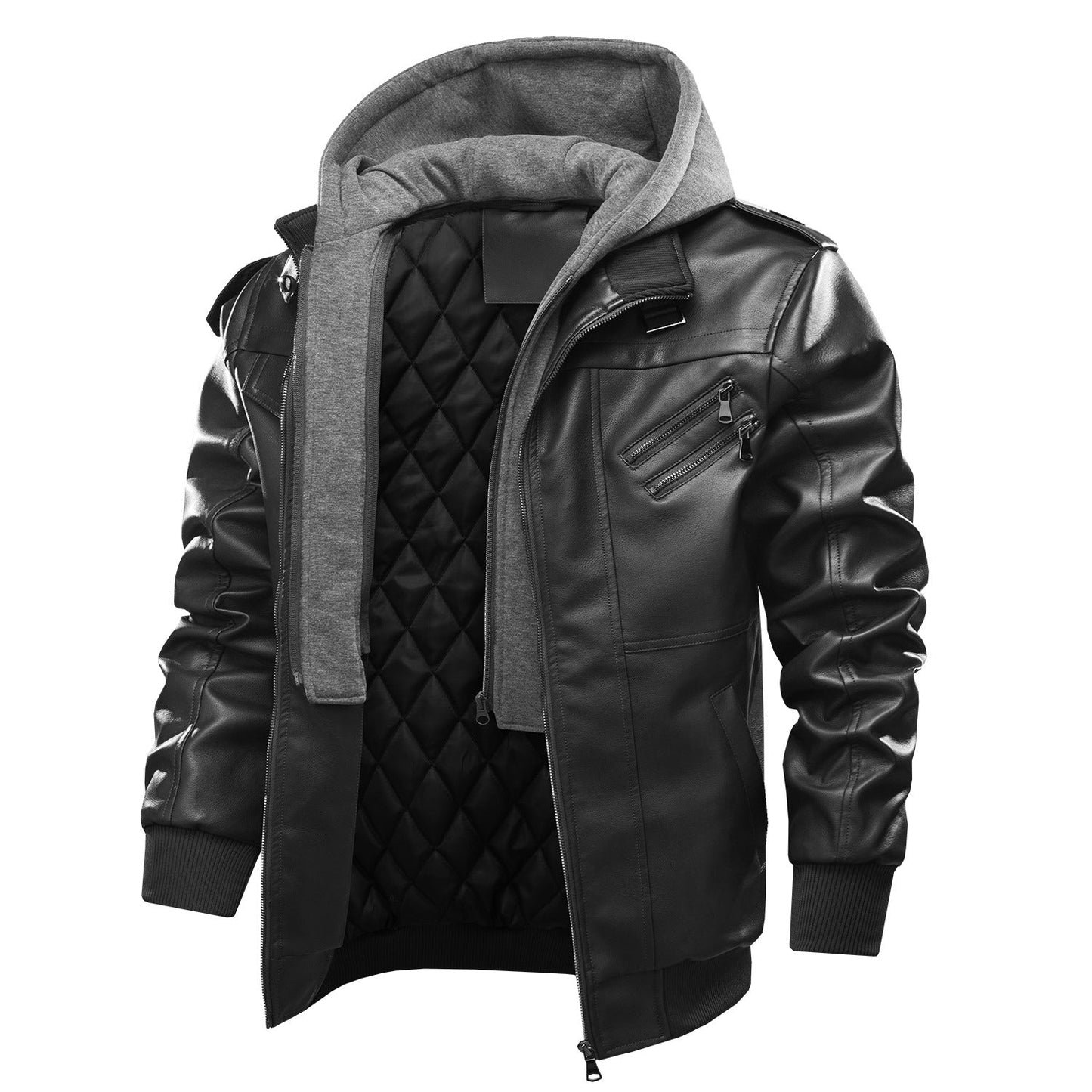 Hood Crew Faux Leather Jacket
