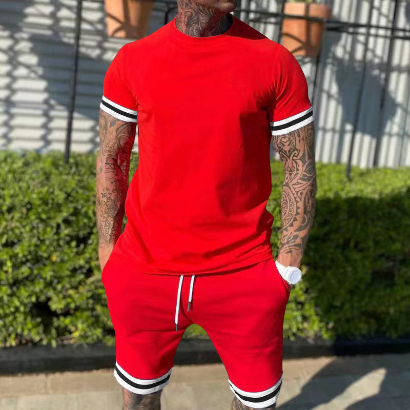Aule Stripe Trim Tee Set