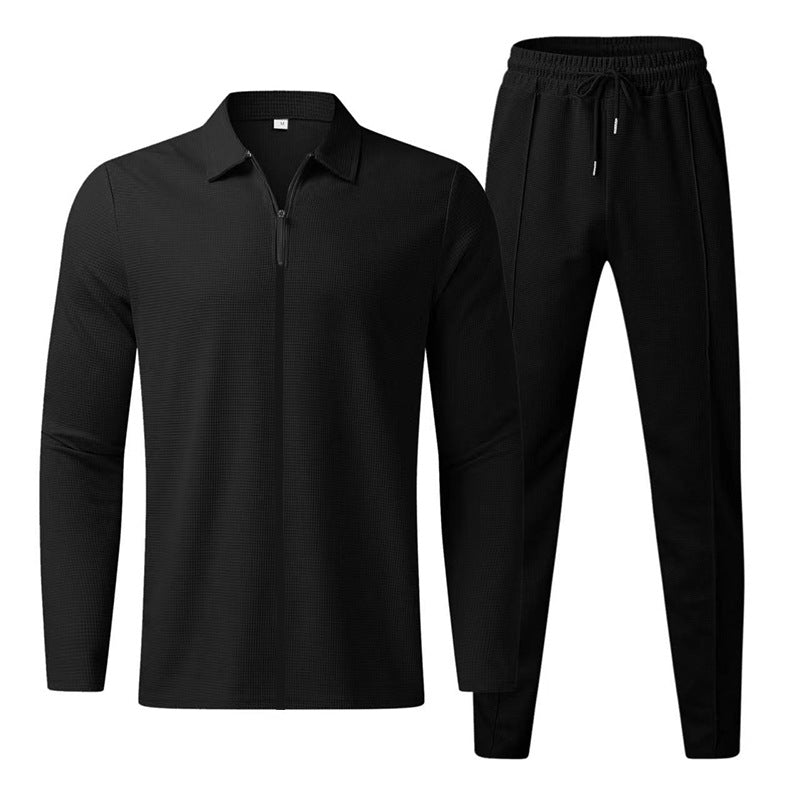Aule Waffle Zip Up Shirt Set
