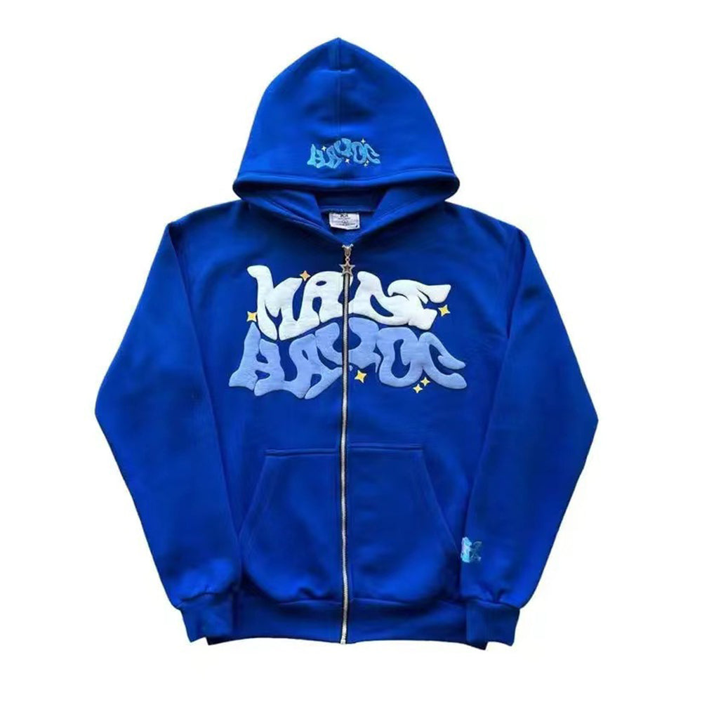 Aule Zip Letter Hoodie