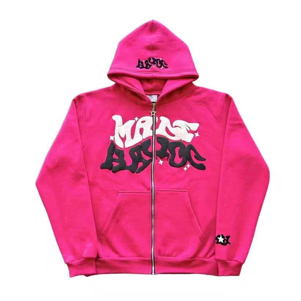 Aule Zip Letter Hoodie
