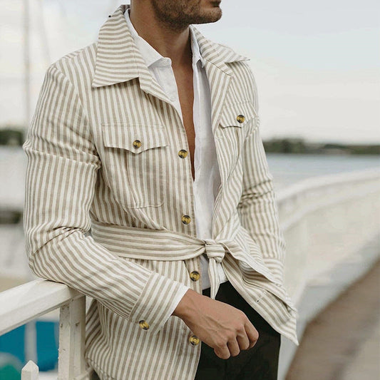 Aule Striped Multi Pockets Jackets