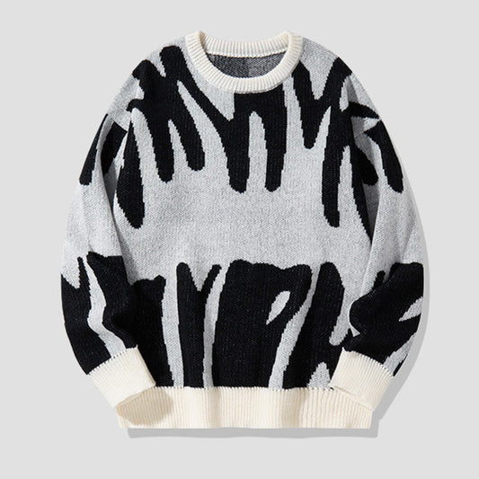 Aule Colorblock Letter Sweater