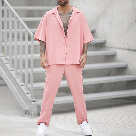 Aule Simple Pink Two-piece Set