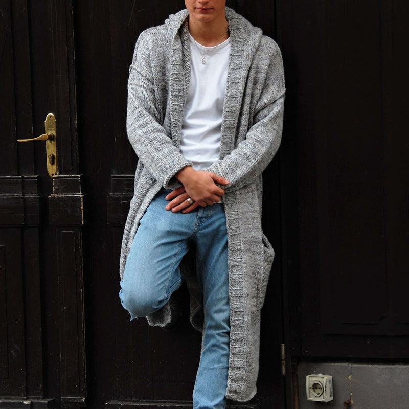 Aule Hooded Knit Long Cardigan