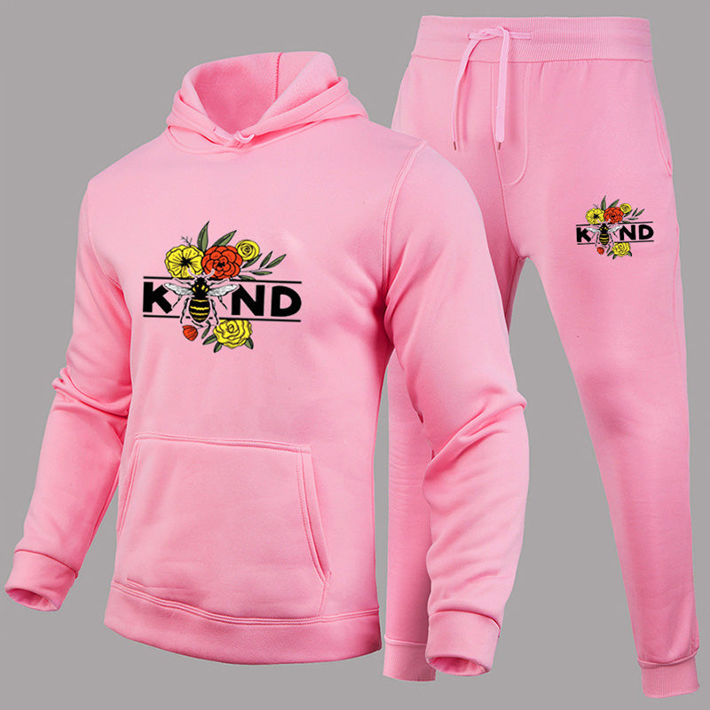 Aule Pink Hoodie Two-piece Set