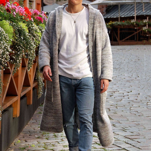Aule Hooded Knit Long Cardigan