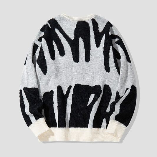 Aule Colorblock Letter Sweater