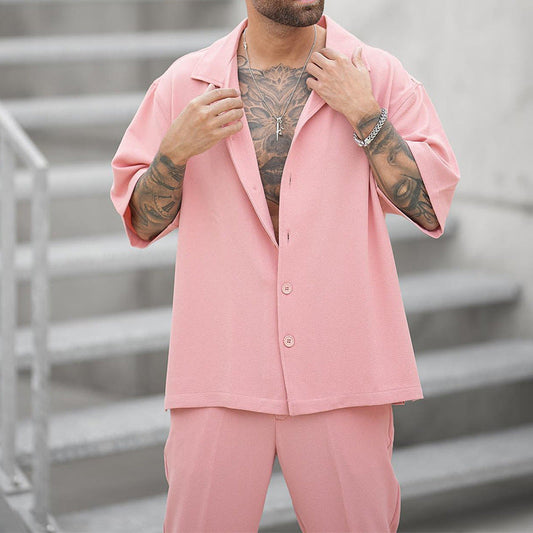 Aule Simple Pink Two-piece Set