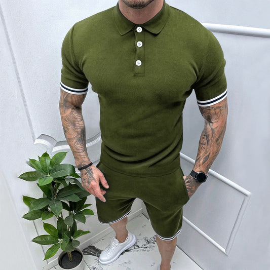 Aule Stripe Trim Polo Set