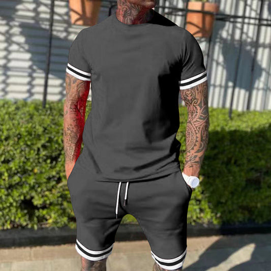 Aule Stripe Trim Tee Set